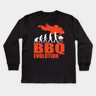 BBQ Barbecue Evolution Funny Grill Kids Long Sleeve T-Shirt